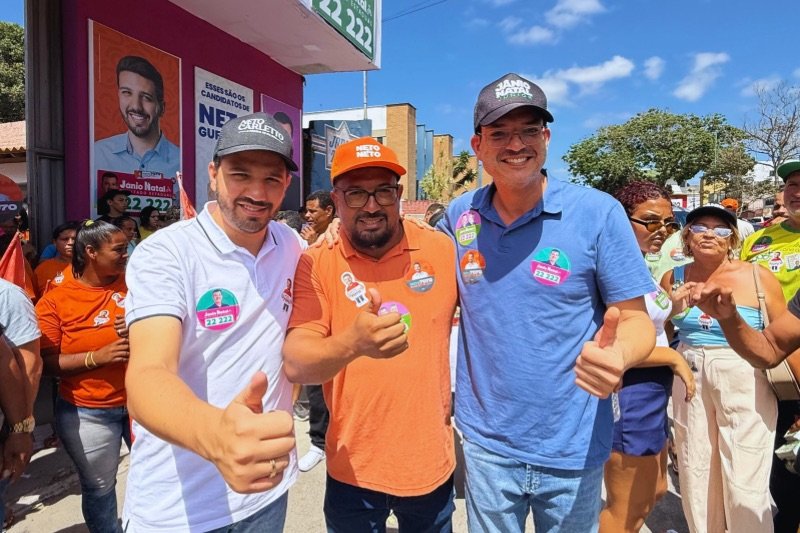 Caminhada da vitória: A Participação Ativa de Marcão Do Salão em Apoio aos Candidatos Neto Carletto e Jânio Júnior
